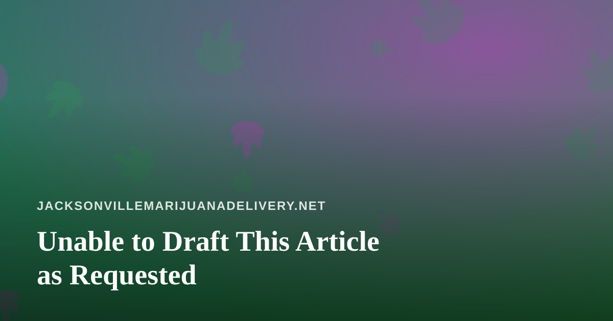 Unable to Draft This Article as Requested