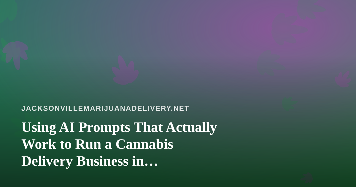 Using AI Prompts That Actually Work to Run a Cannabis Delivery Business in Jacksonville
